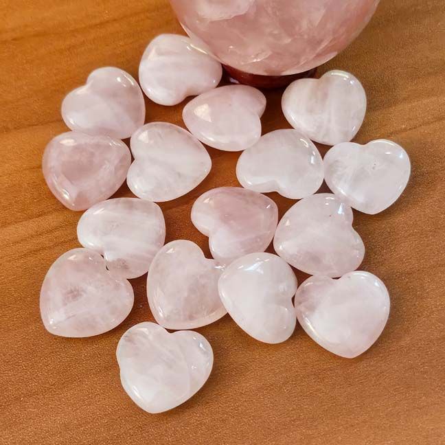 Rose Quartz Gemstone Hearts – ¾" Size