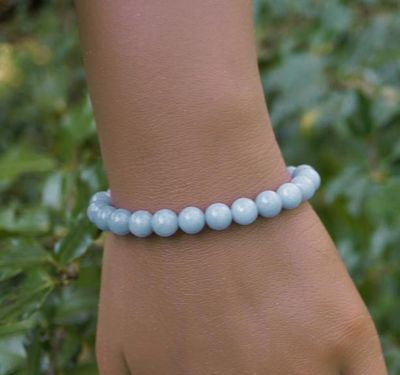 Angelite Bracelet • 8mm Gemstone Beads • Peace, Communication &amp; Angelic Guidance