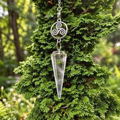 Clear Quartz Triskele Pendulum