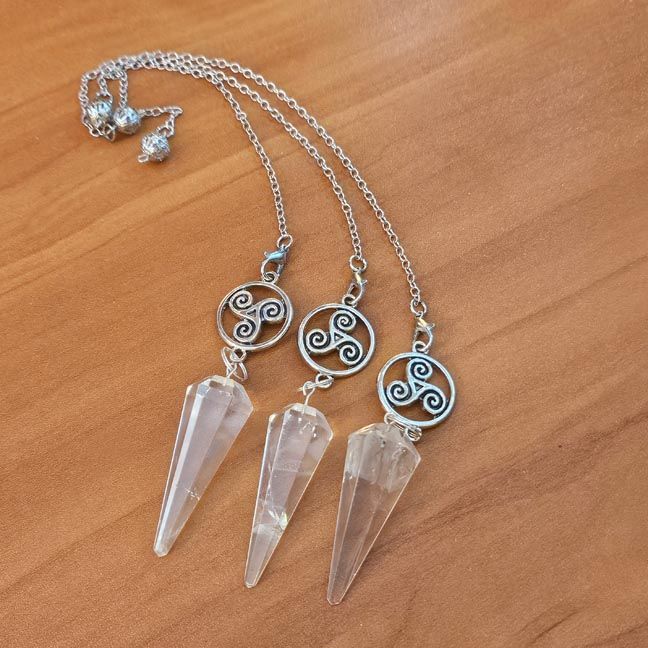 Clear Quartz Triskele Pendulum