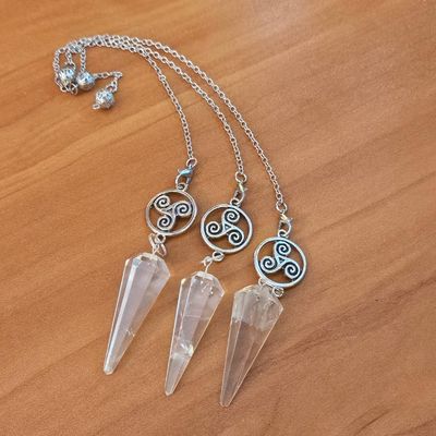 Clear Quartz Triskele Pendulum