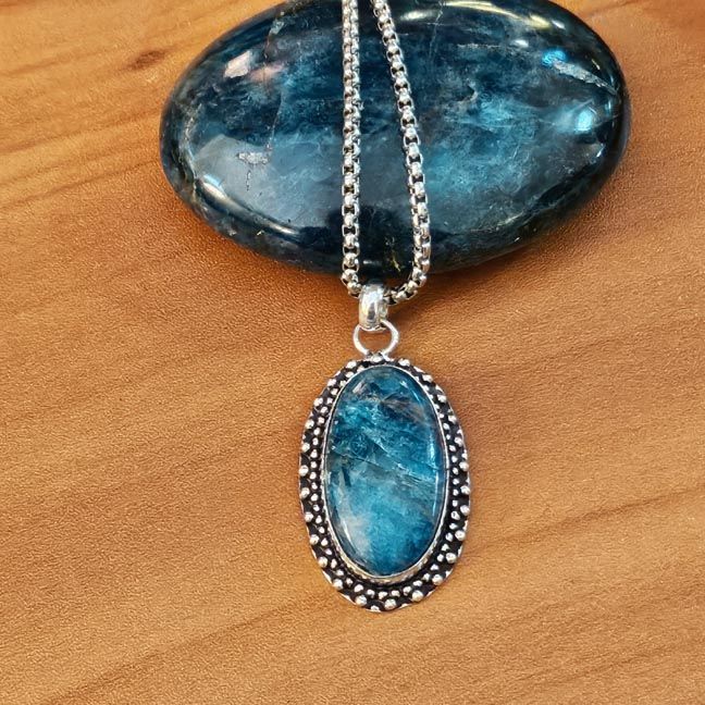 Blue Apatite Pendant for Inspiration &amp; Personal Growth