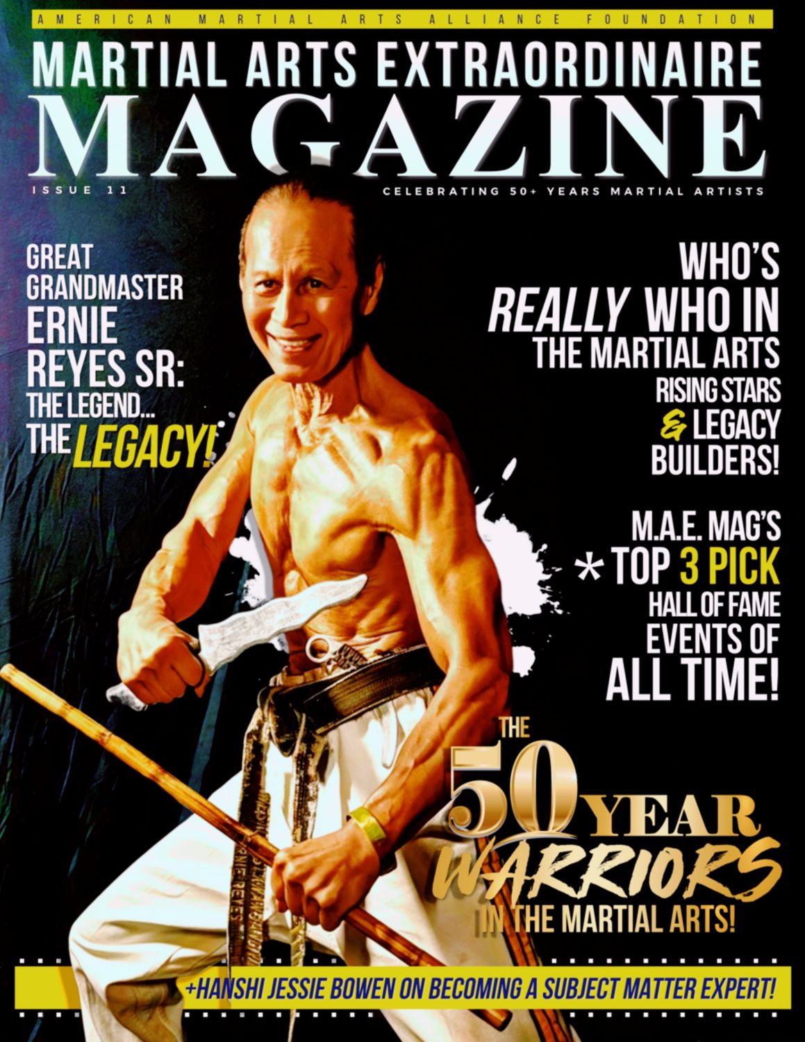 Grandmaster Ernie Reyes Sr. Special Edition of The Martial Arts Extraordinaire Magazine Subscription, Printed Copy