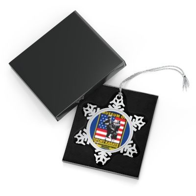 Pewter Snowflake Ornament — Museum of Sport Karate Logo Holiday Decoration