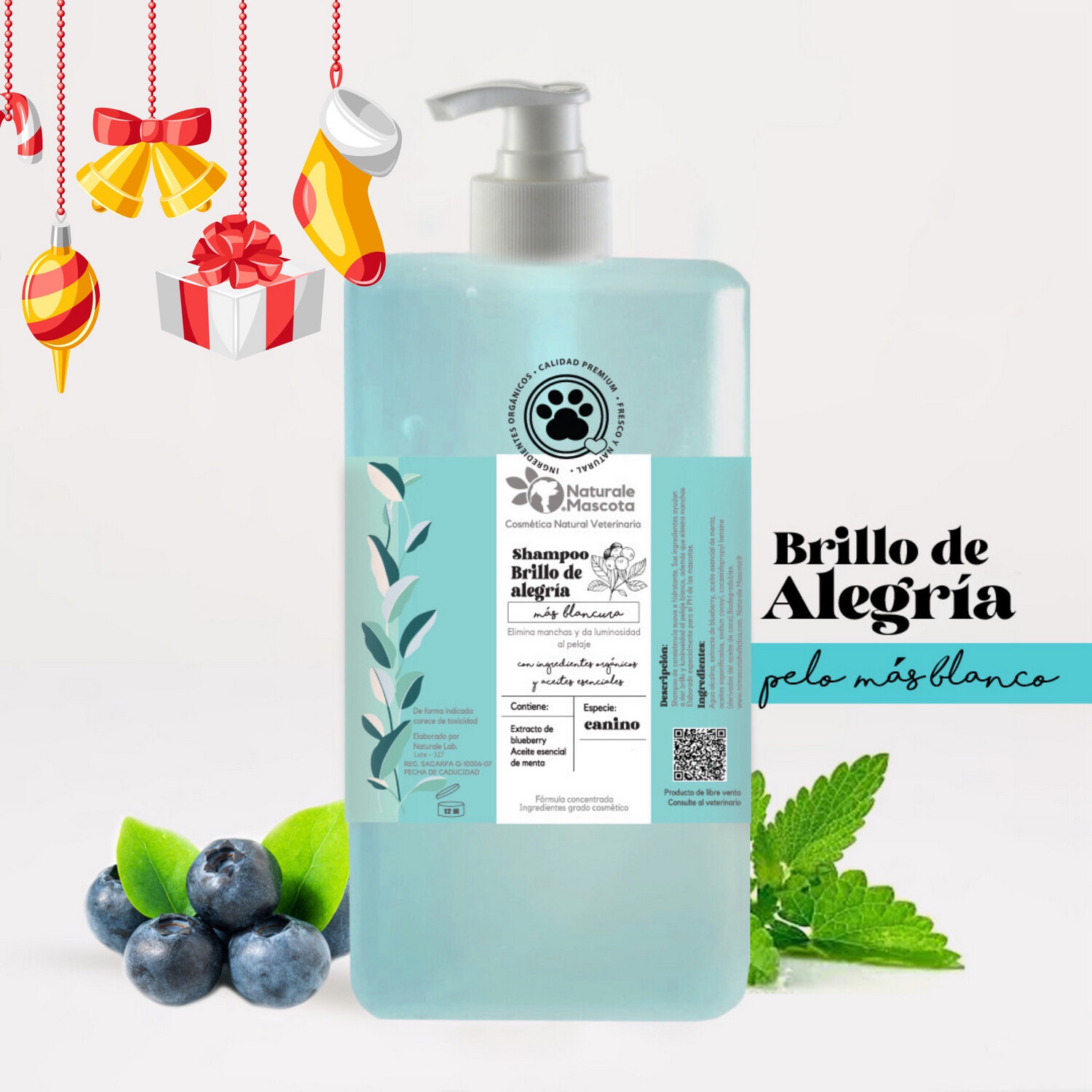 Shampoo Brillo de alegría (menta-blueberry) / 1 litro