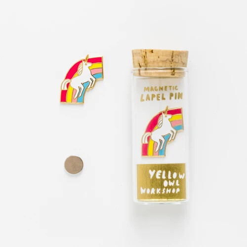 Unicorn &amp; Rainbow Lapel Pin
