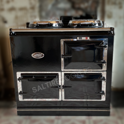 2 Oven Refurbished Aga Cooker - Millennium Edition (Black and Chrome) 2 Oven Refurbished Aga Cooker - Millennium Edition (Black and Chrome)