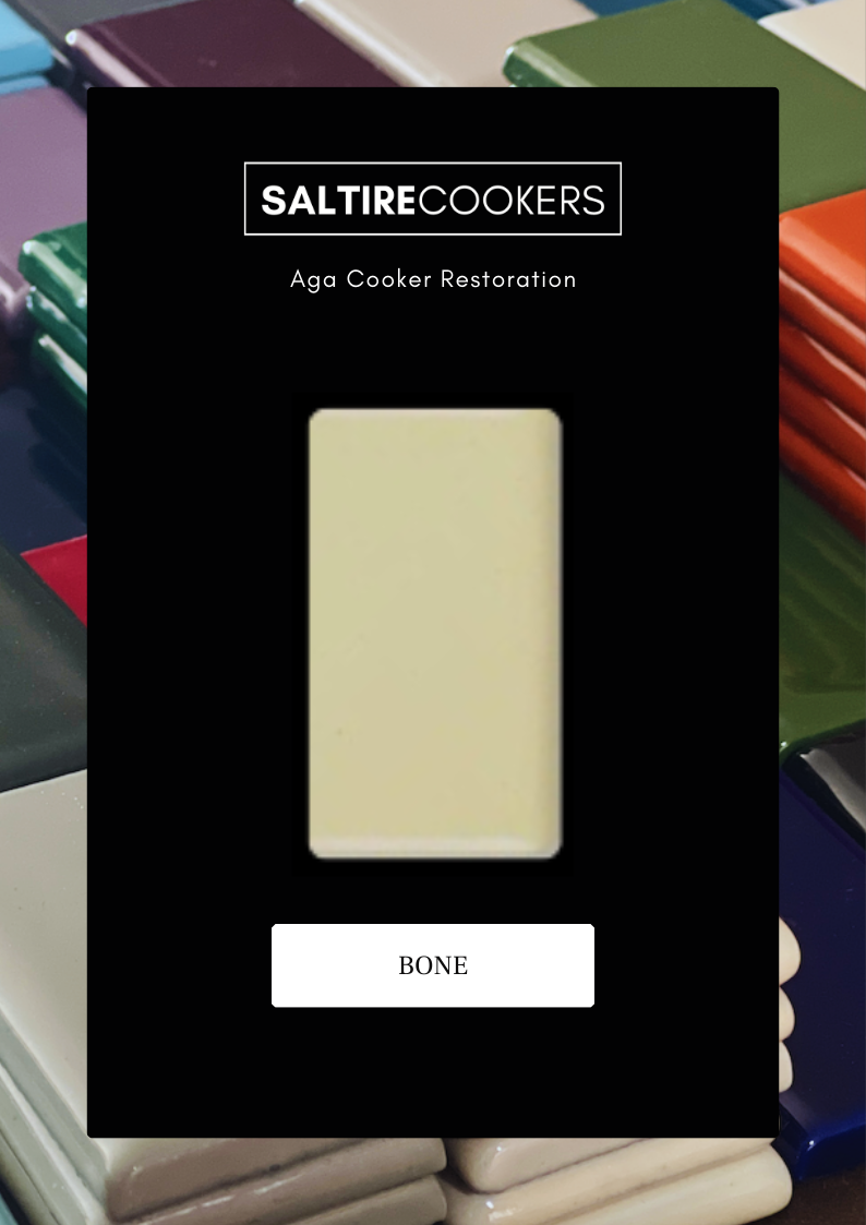 Bone - Enamel Sample for Our Aga Cooker Refurbishment