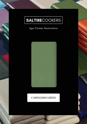 Cairngorm Green - Enamel Sample for Our Aga Cooker Refurbishment