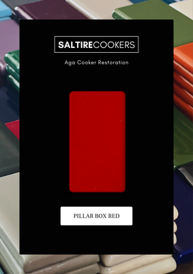 Pillar Box Red - Enamel Sample for Our Aga Cooker Refurbishment