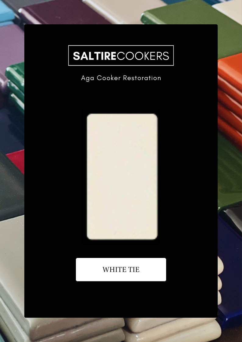 White Tie - Enamel Sample for Our Aga Cooker Refurbishment