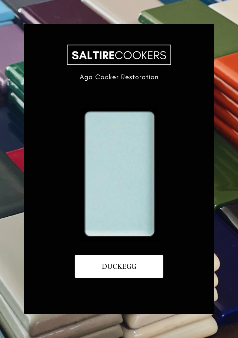 Duckegg- Enamel Sample for Our Aga Cooker Refurbishment