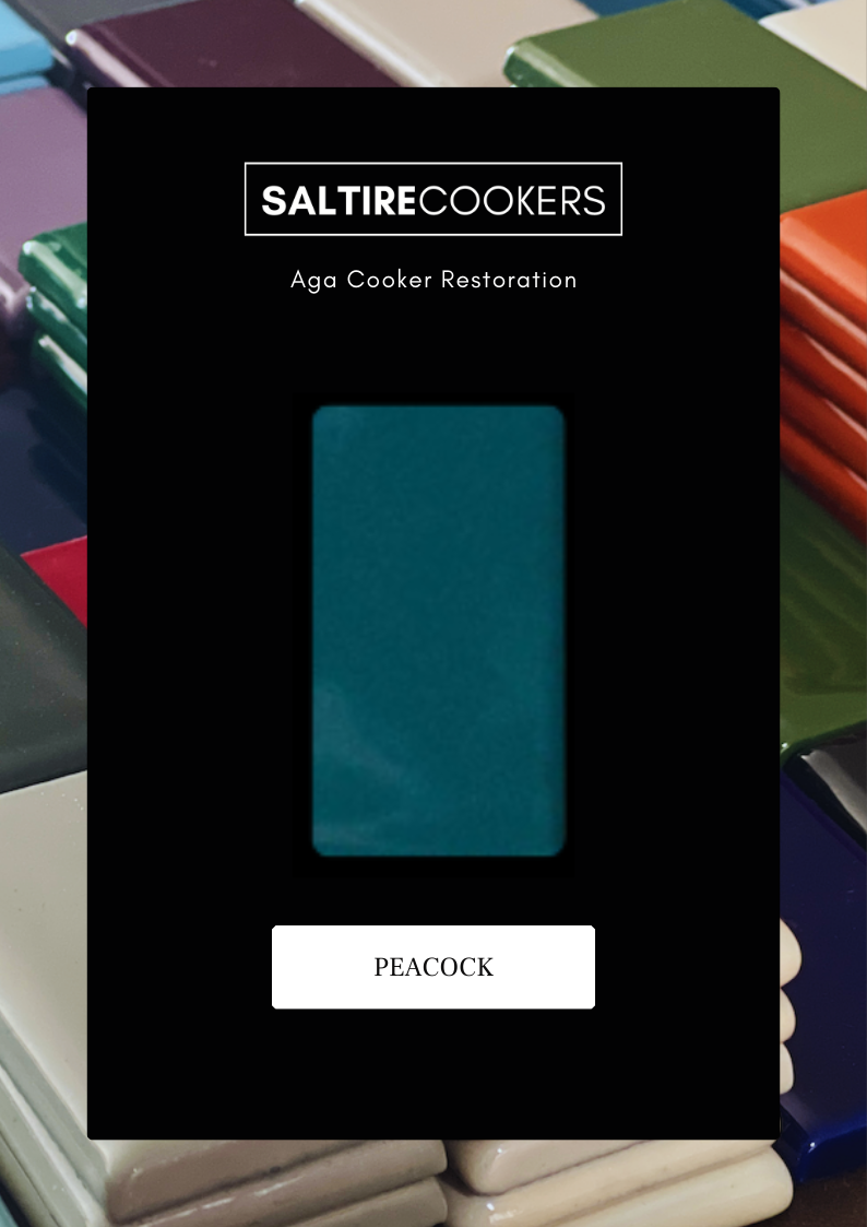 Peacock - Enamel Sample for Our Aga Cooker Refurbishment