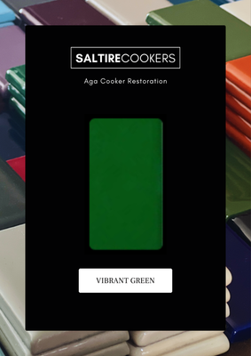 Vibrant Green - Enamel Sample for Our Aga Cooker Refurbishment