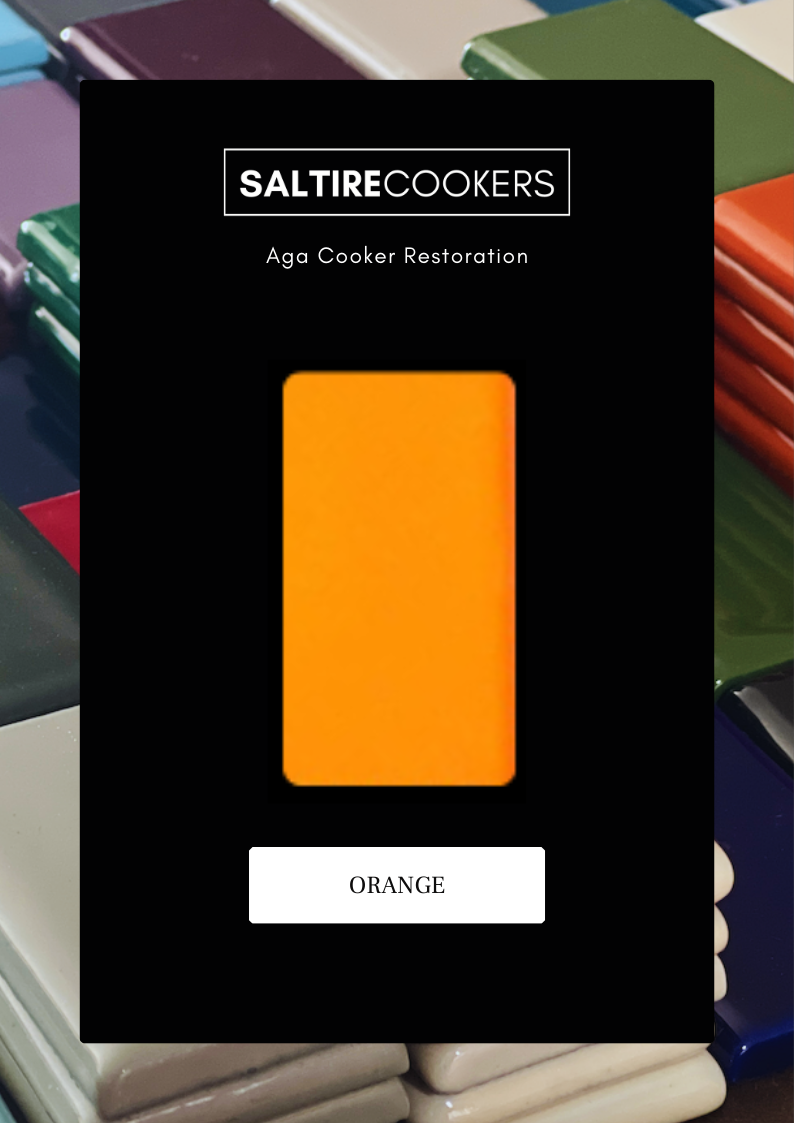 Orange - Enamel Sample for Our Aga Cooker Refurbishment