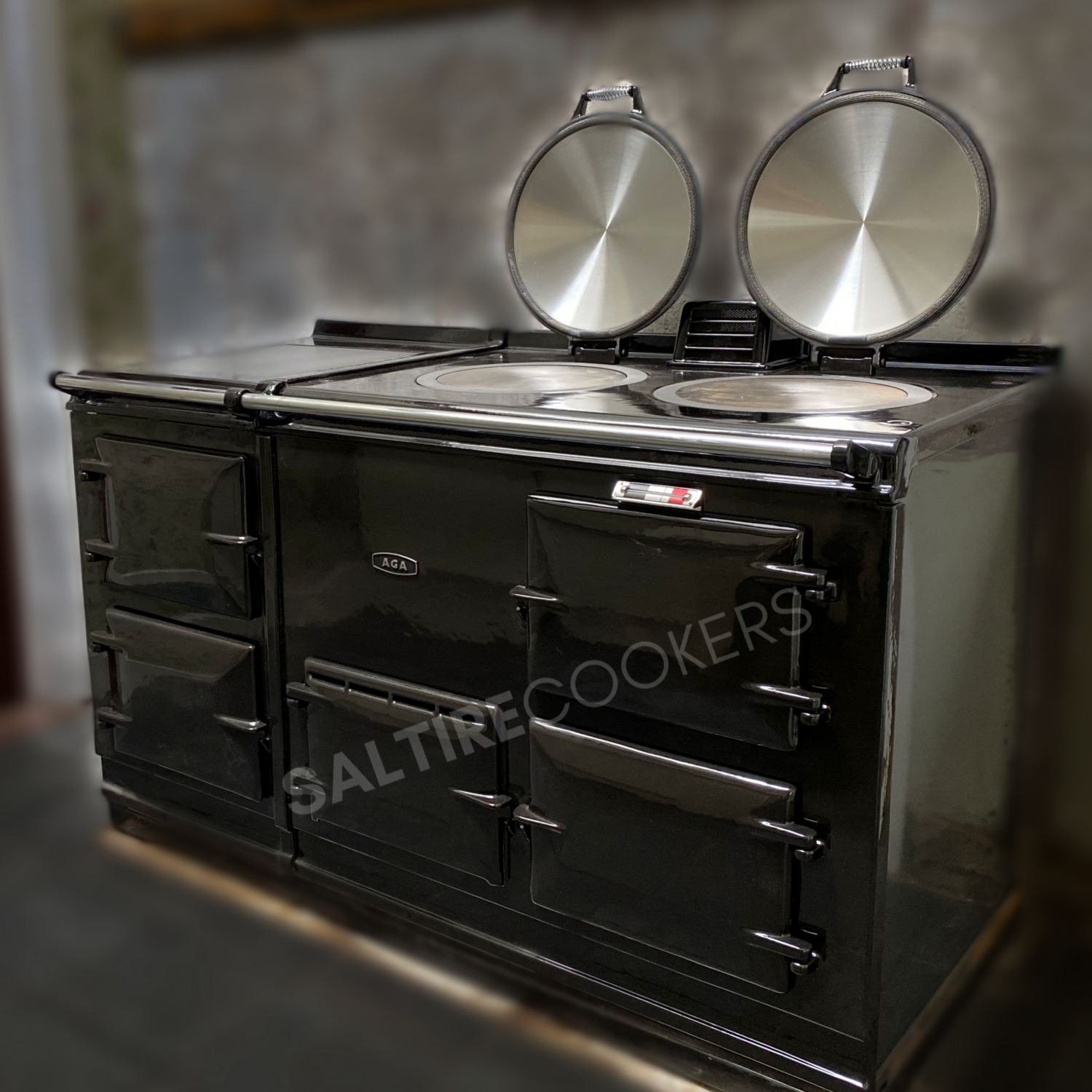 4 Oven Refurbished Aga Cooker (Black)