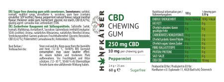 CBD Kaugummis, Pfefferminzgeschmack