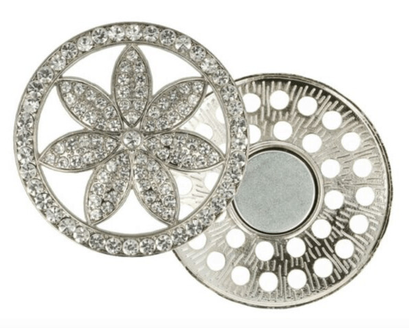 MAGNETISCHE ZIERSCHNALLE Blume 45MM silber