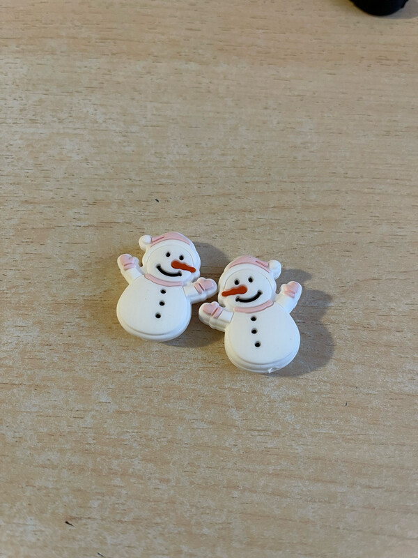 Maschenstopper „Schneemann rosa Mütze“