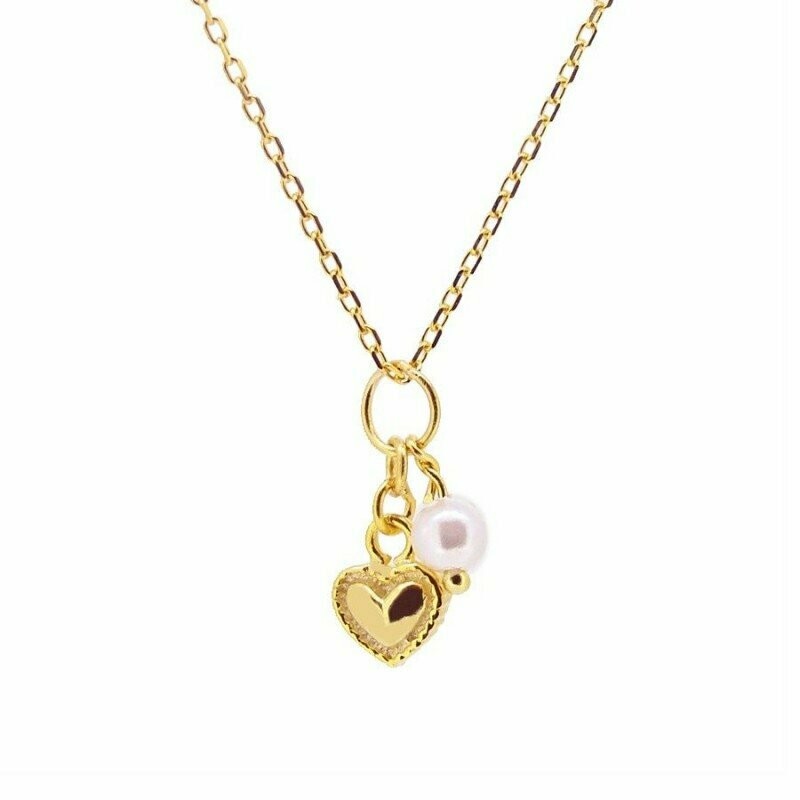 COLLAR CORAZON PEQUEÑO+PERLA