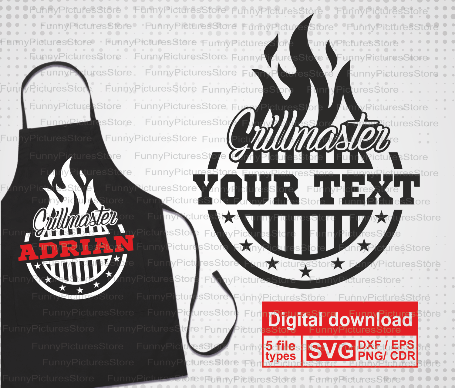 Download Grillmaster Vector Svg Files For Printing On An Apron Apron With A Name For Bbq Print Cut Files Gift For Him For Father For Husband