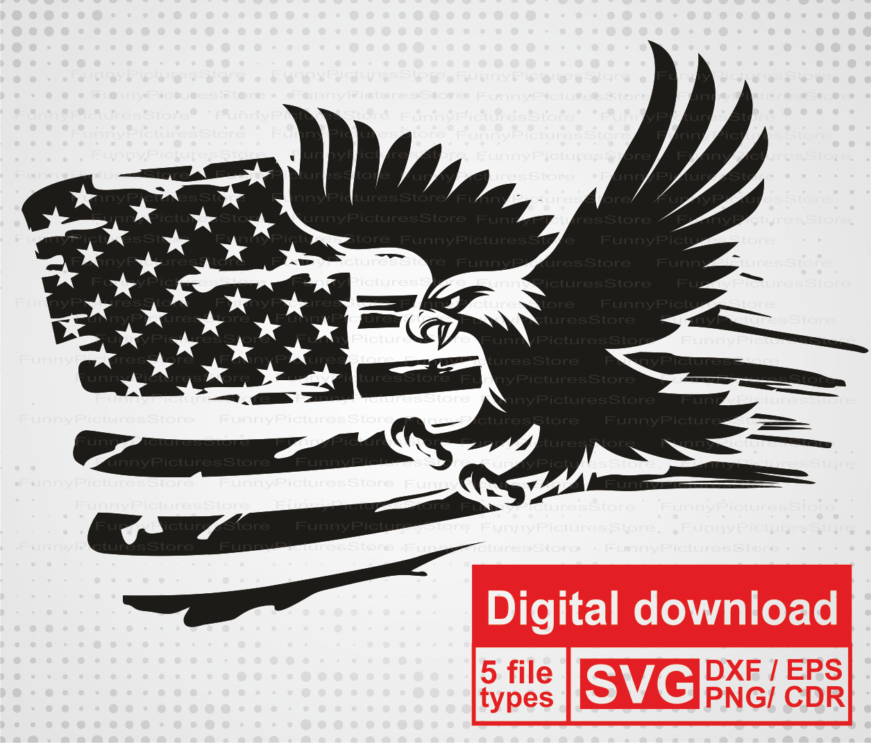 Download Distressed American Flag With An Eagle Svg Eagle Svg Silhouette Vector Clipart Files For Cut Print Engrav Cricket Plotter Cut