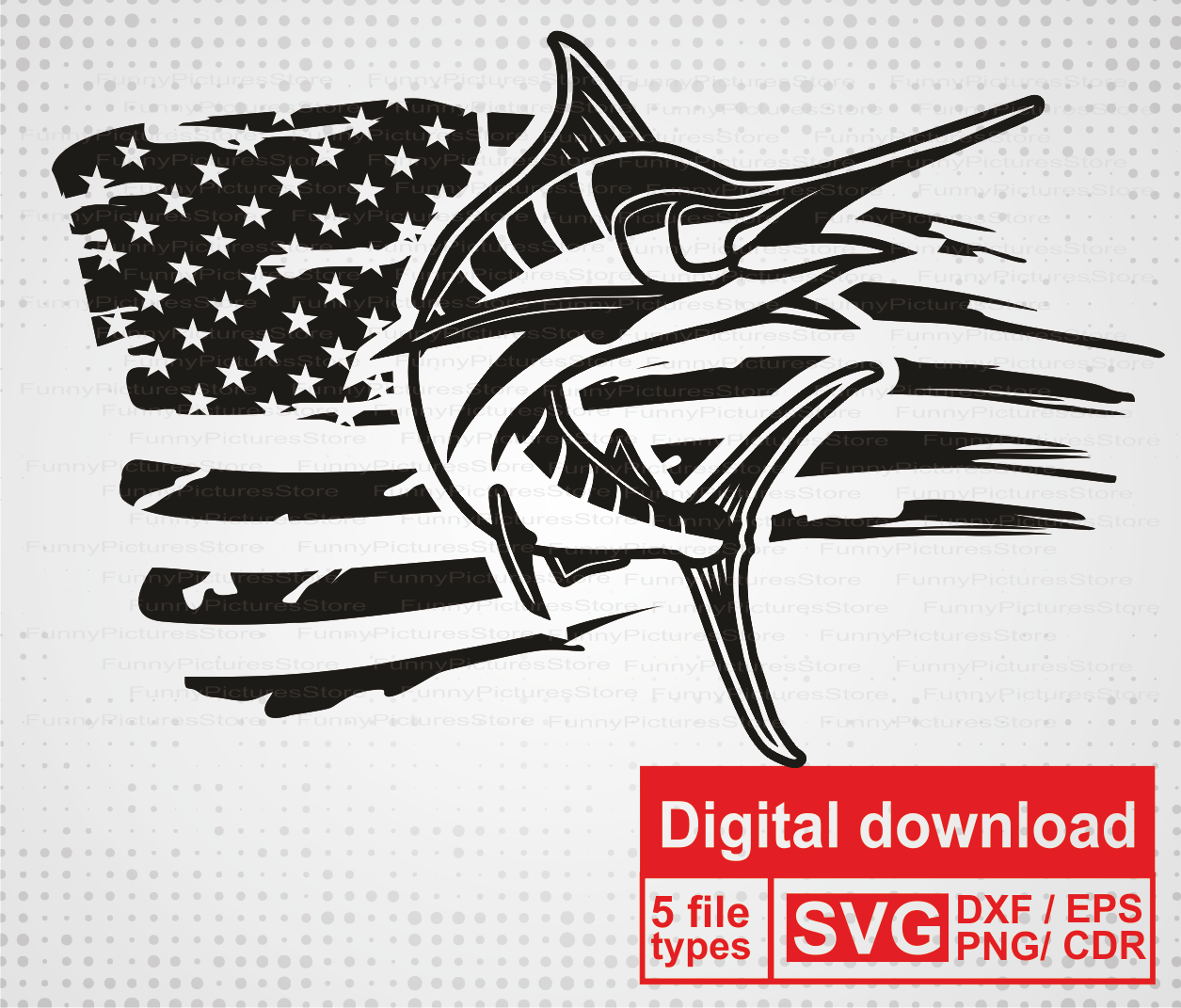 Download Distressed American Flag Svg Marlin Fish Svg Silhouette Files Cut Print Cricut Fishing Clipart Flag Silhouette Marlin Fishing Logo