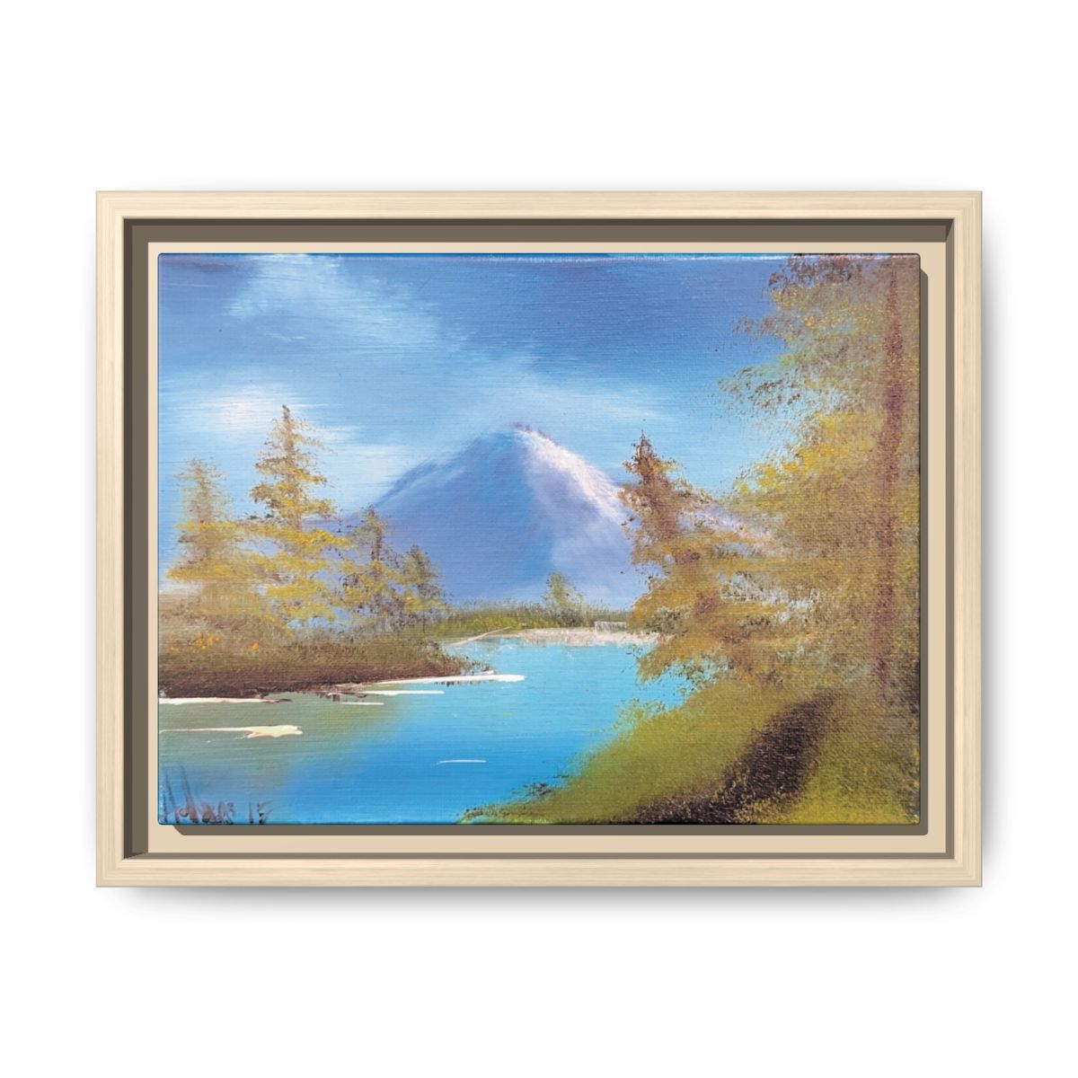 Colorado Oil — Mountain Landscape Framed Canvas Print