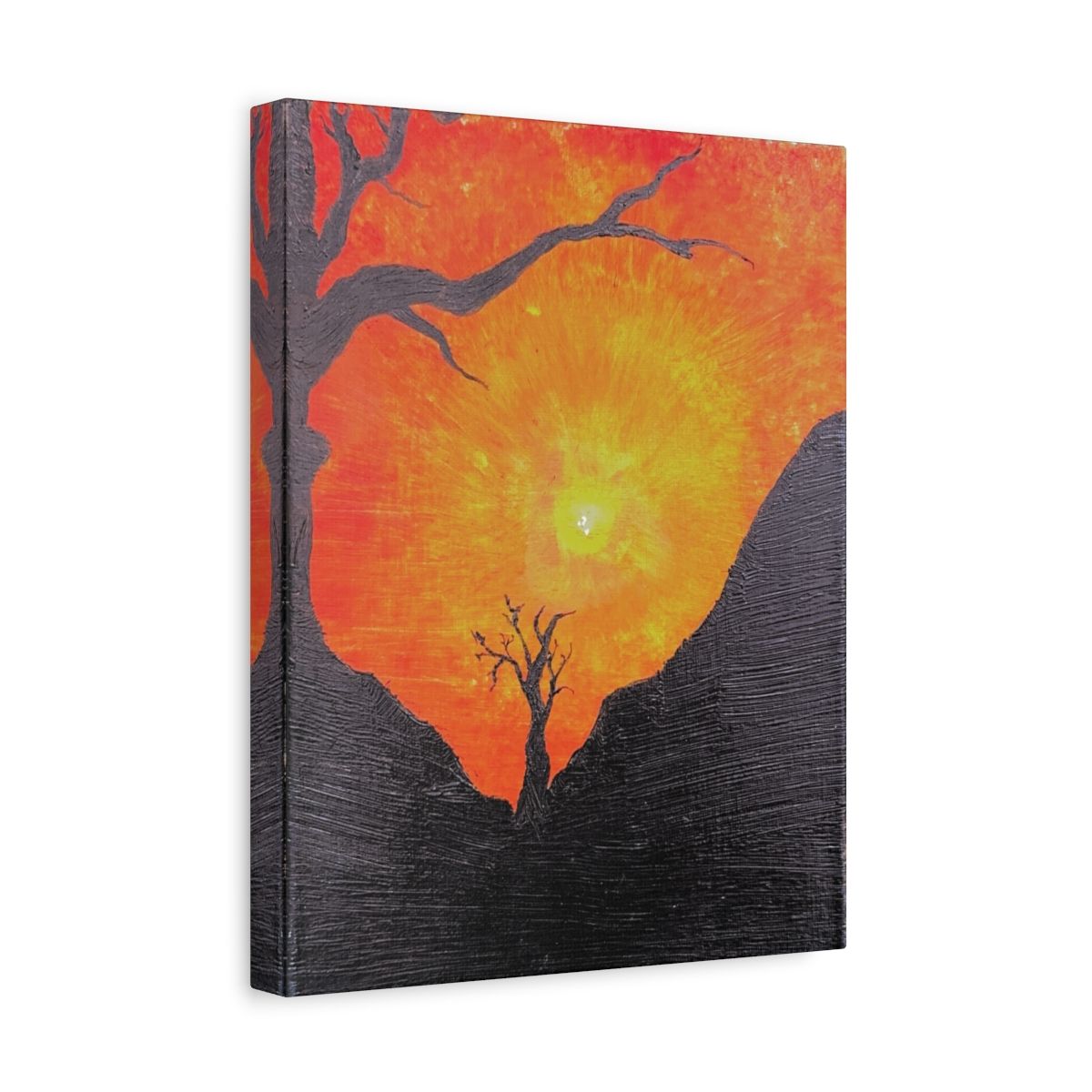 Distant Relatives — Sunset Tree Silhouette Canvas Print