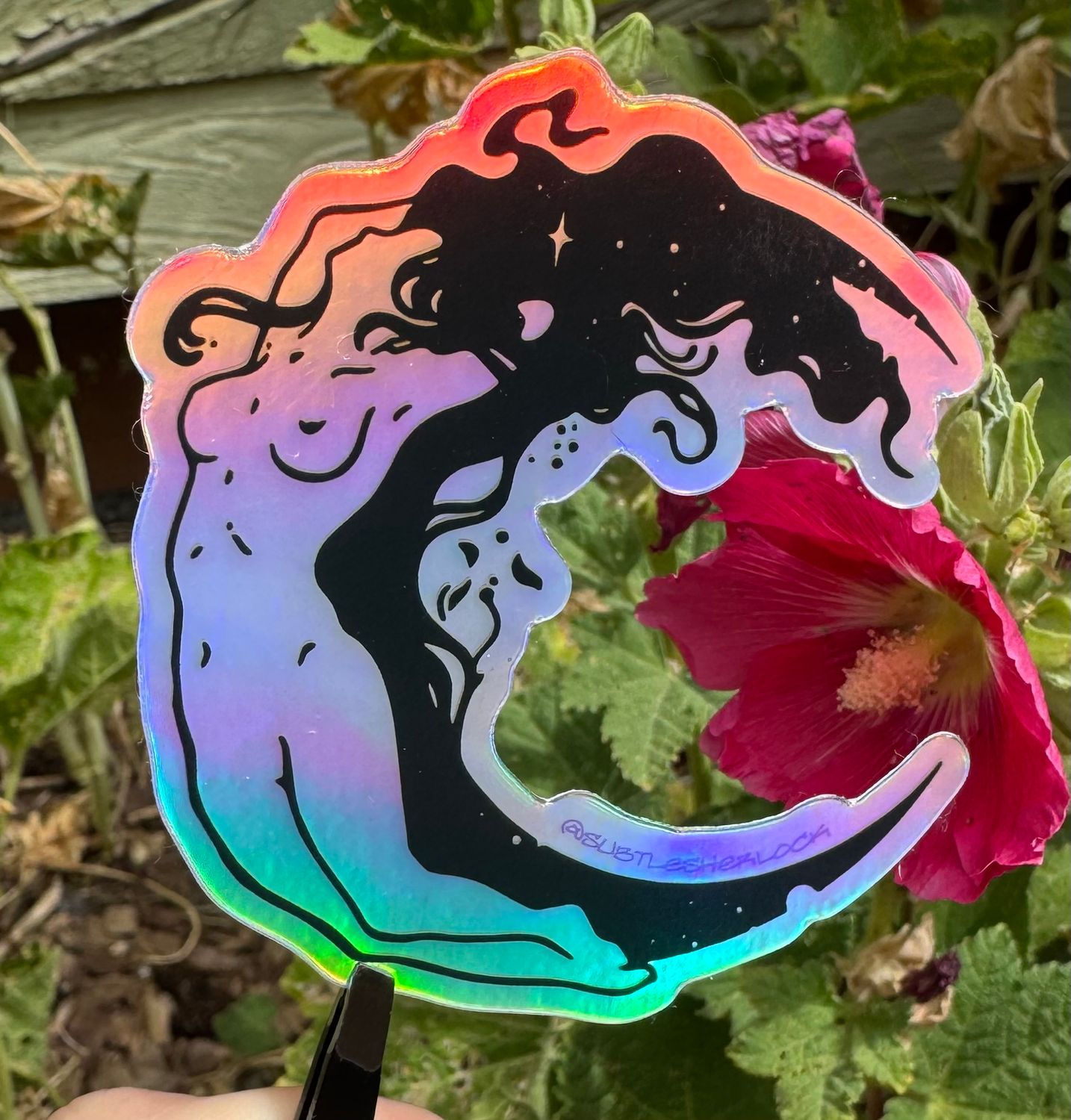 Moon Maiden Holographic Sticker