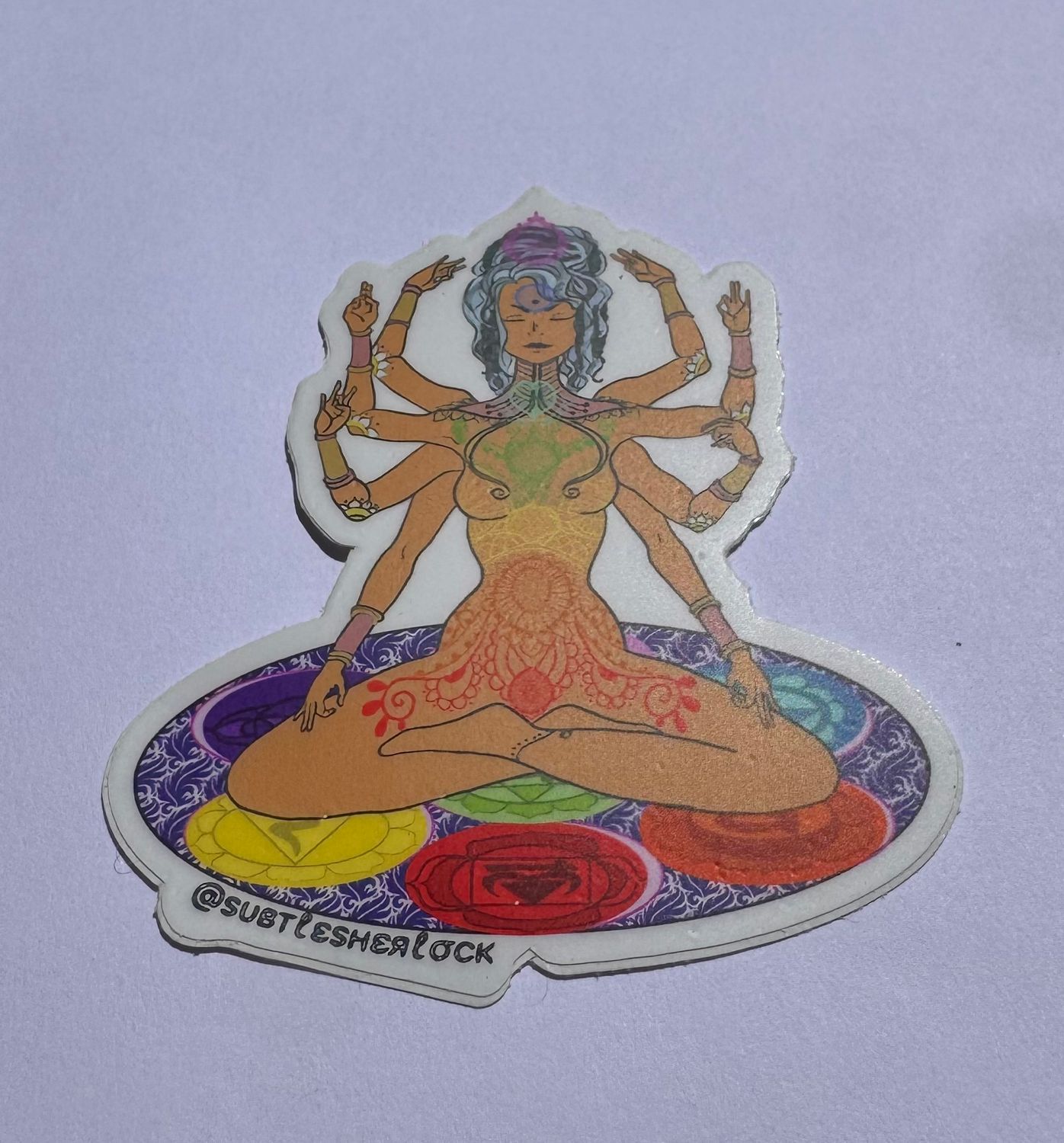 Meditating Maiden Waterproof Vinyl Decal Custom Sticker