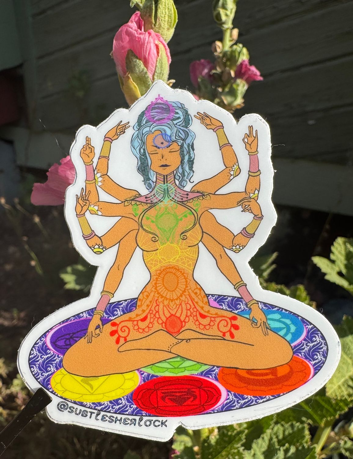 Meditating Maiden Waterproof Vinyl Decal Custom Sticker