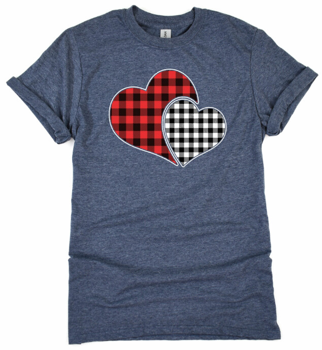 Heart: Plaid Checker Heart - T-Shirt