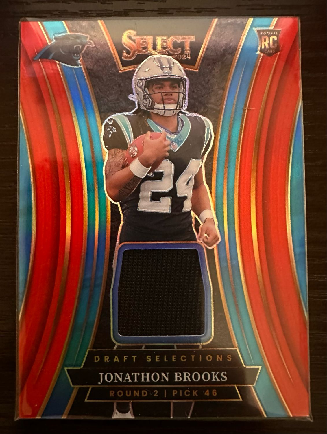 JONATHON BROOKS (Panthers) Relic Rookie Card Select Prizm No. DSM-JBS (FREE SHIPPING)