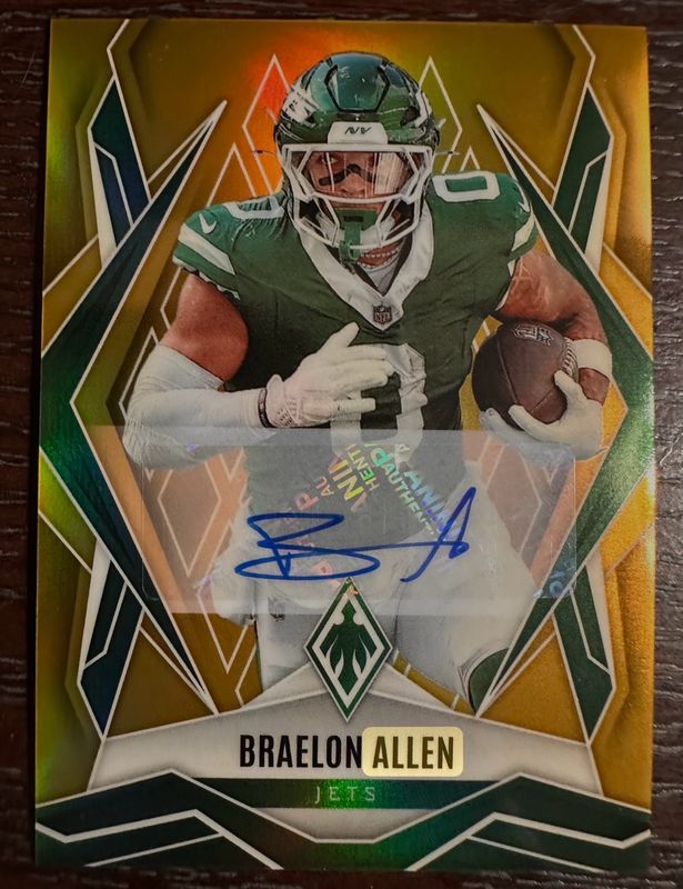 Braelon Allen /10 Gold Auto Phoenix (New York Jets)