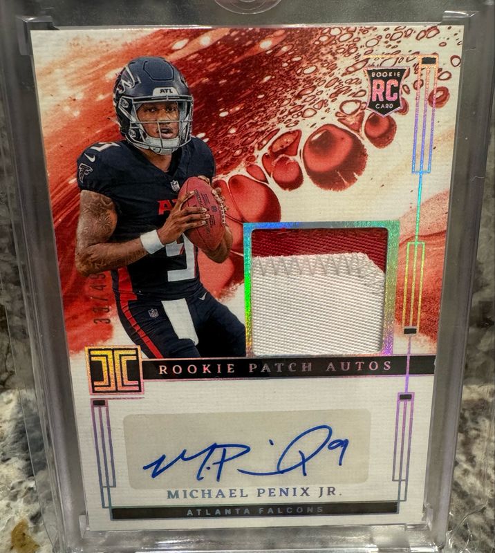 Michael Penix Impeccable Auto Dual Color Patch Rookie /49