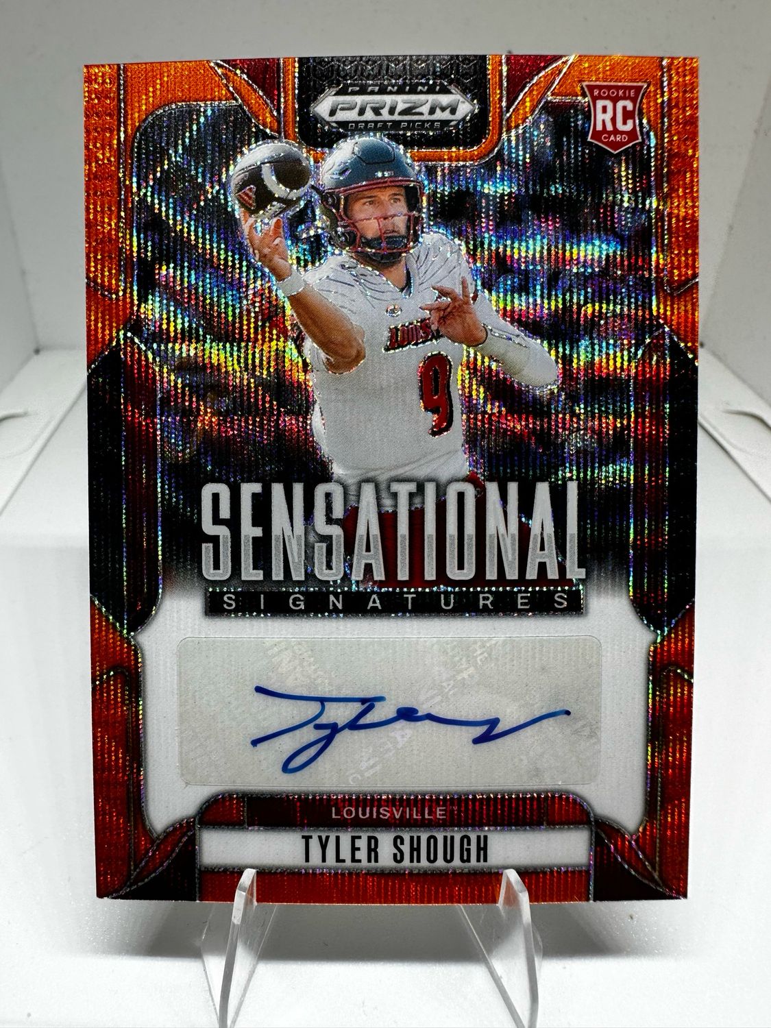 Tyler Shough Prizm Draft Picks Orange Pulsar Auto /75