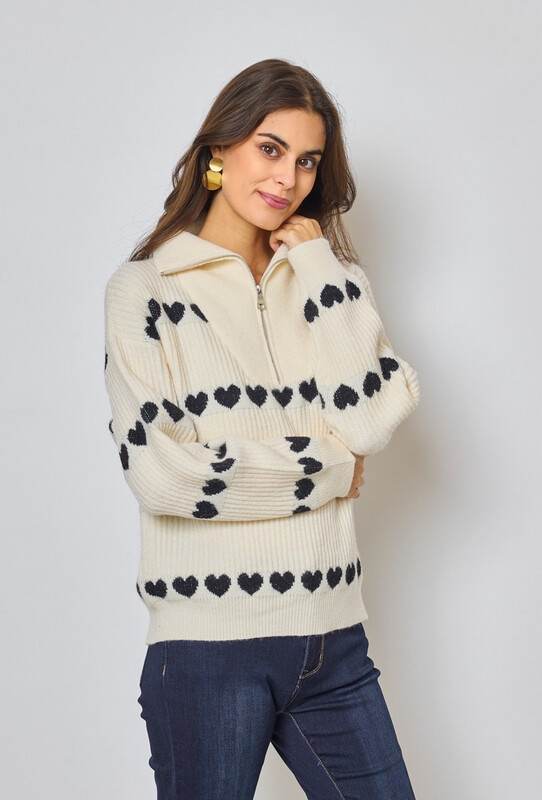 Sweater blanco corazón