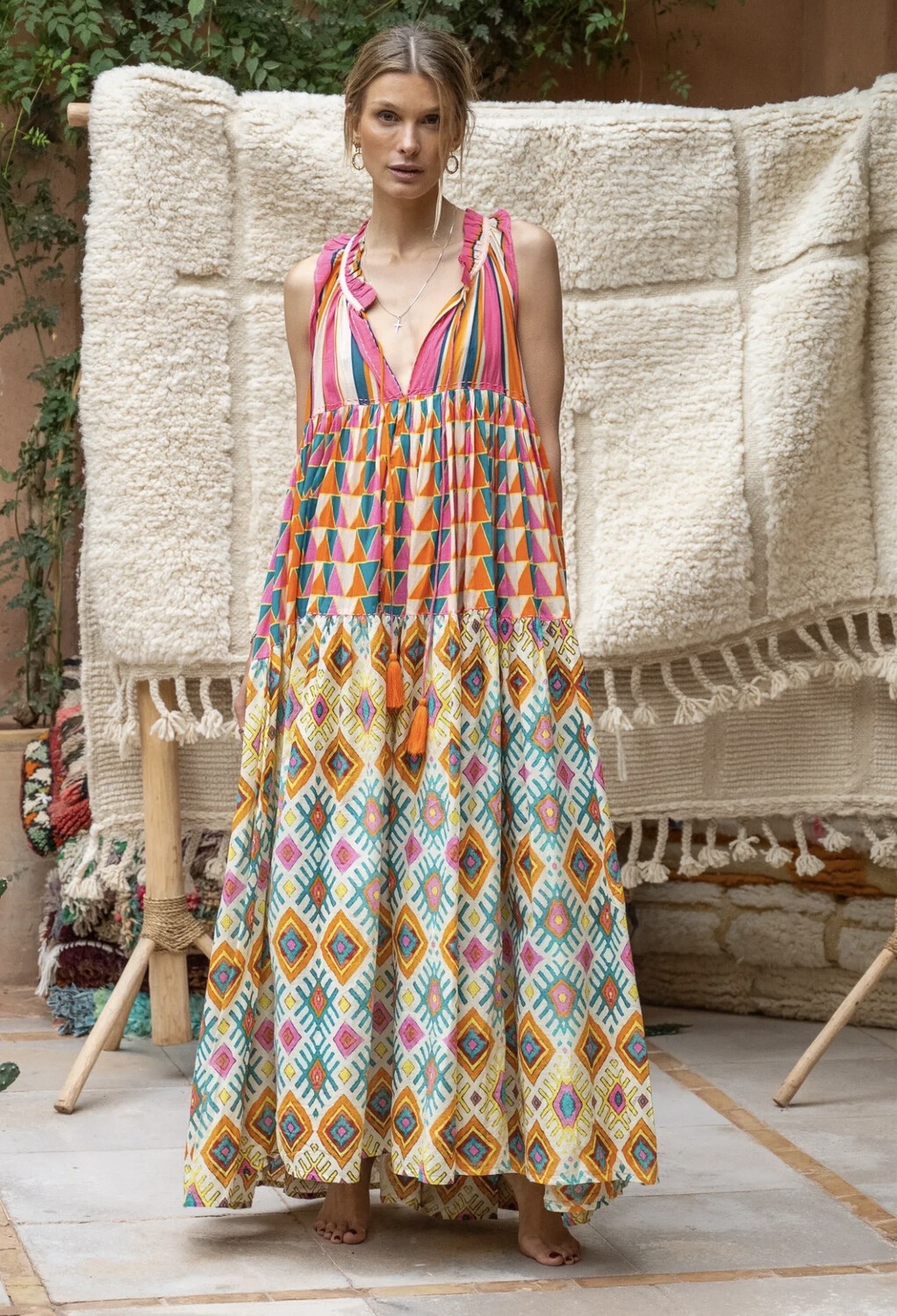Vestido largo rayas