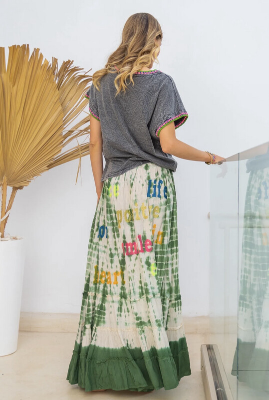 Falda hippie verde