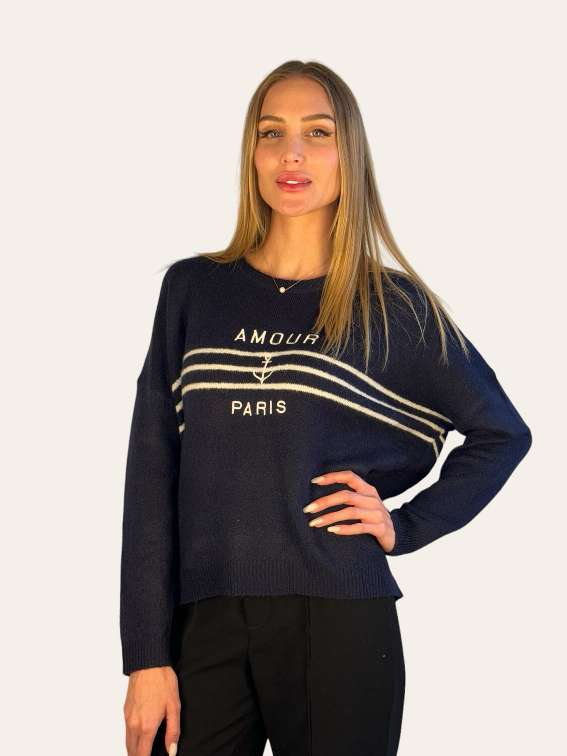 Sweater Delgado Paris azul marino