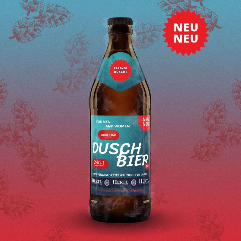 Dusch Bier Gruppendusche - Grünhopfenlager Dusch Bier Gruppendusche - Grünhopfenlager