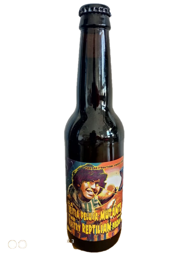 Cerveza Reptilian/Yria - La Bestia Pelusa Mutante Vs the Pastry Reptilian From Hell 33 cl. Cerveza Reptilian/Yria - La Bestia Pelusa Mutante Vs the Pastry Reptilian From Hell 33 cl.