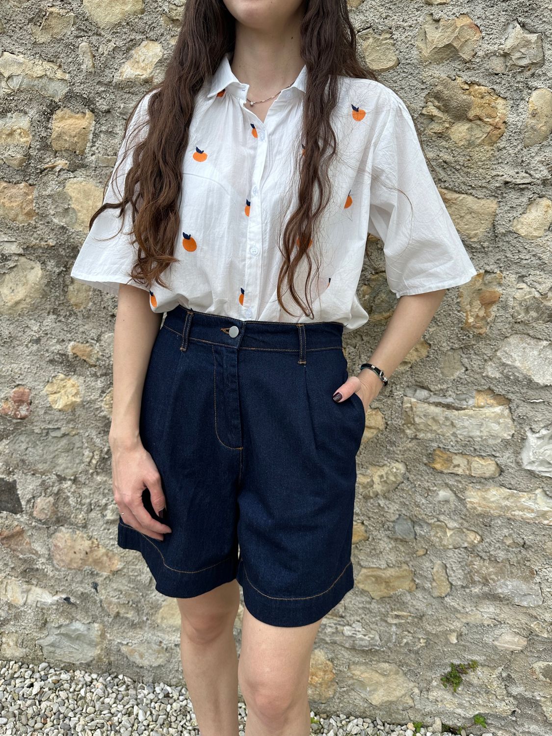BERMUDA IN JEANS BLU SCURO