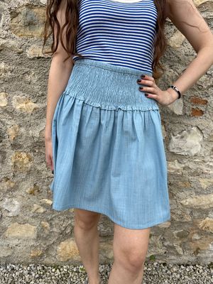 GONNA CORTA EFFETTO DENIM