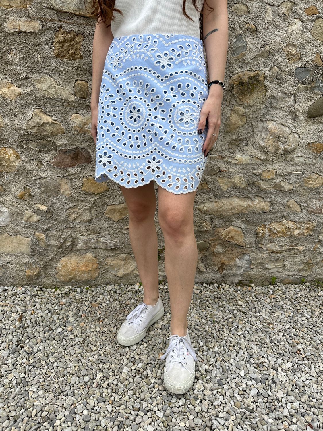 GONNA/SHORT AZZURRA E BIANCA