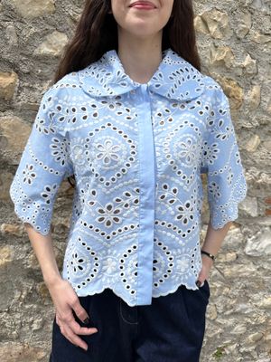 CAMICIA MANICA CORTA BIANCA/AZZURRA