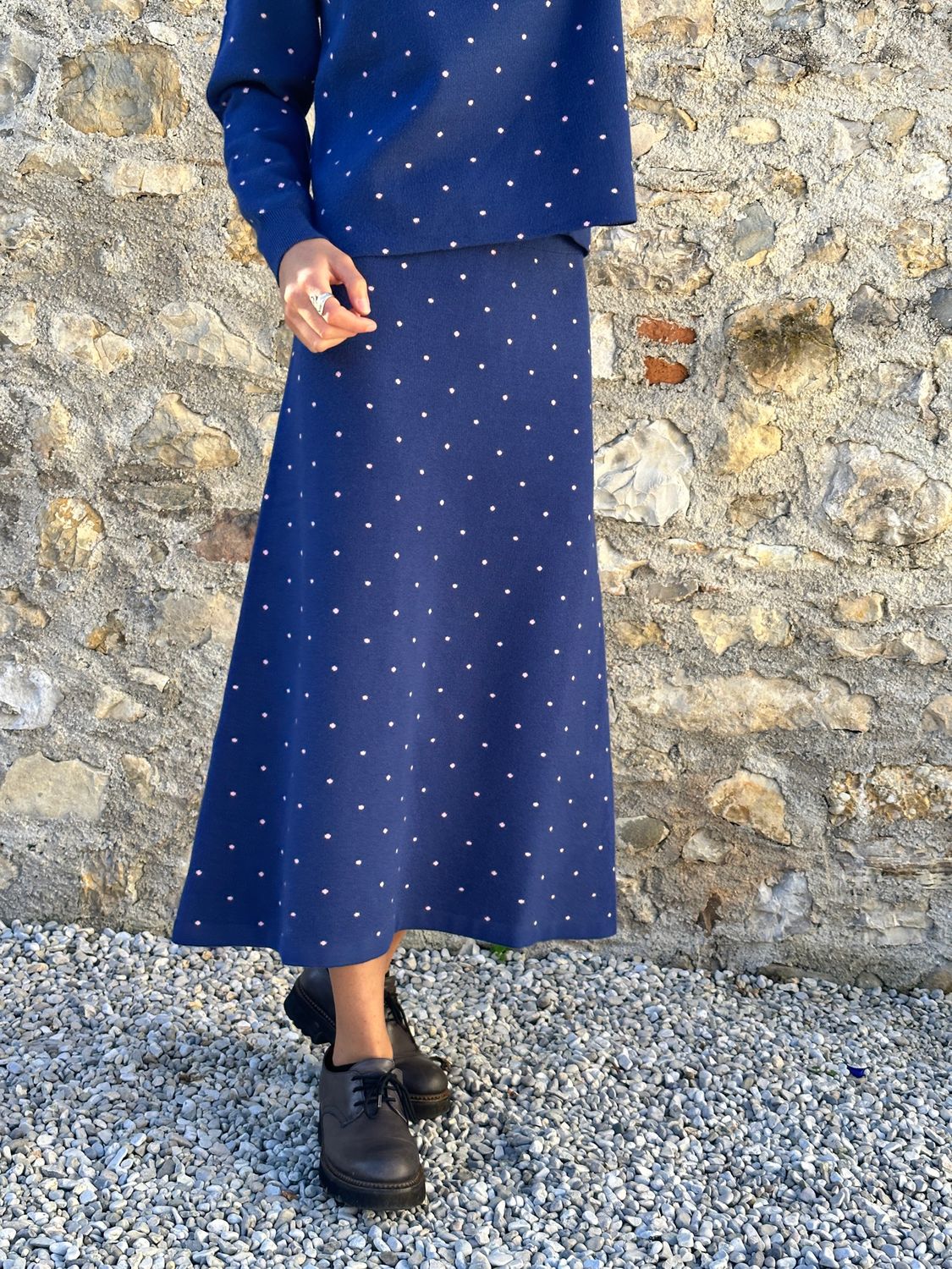 GONNA A POIS BLU E ROSA