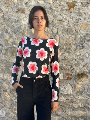 MAGLIA FINE STAMPA CUORI