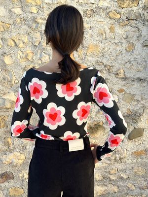 MAGLIA FINE STAMPA CUORI
